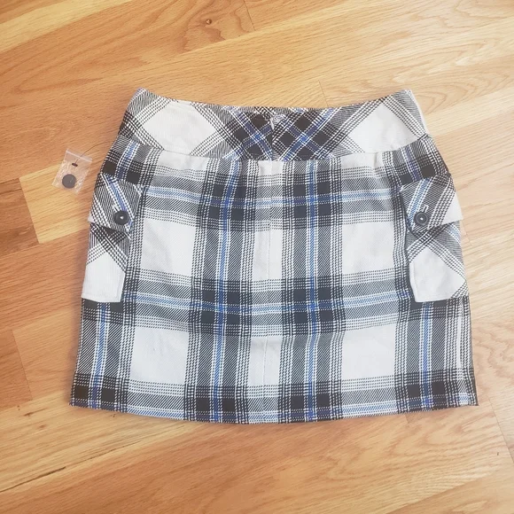 Mossimo NWOT Plaid Preppy Mini 90s Y2K Skirt, Size 12 - Picture 2 of 6